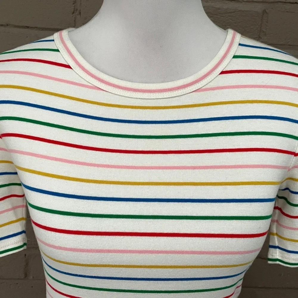 J.Crew multi color stripe knit cotton top  S